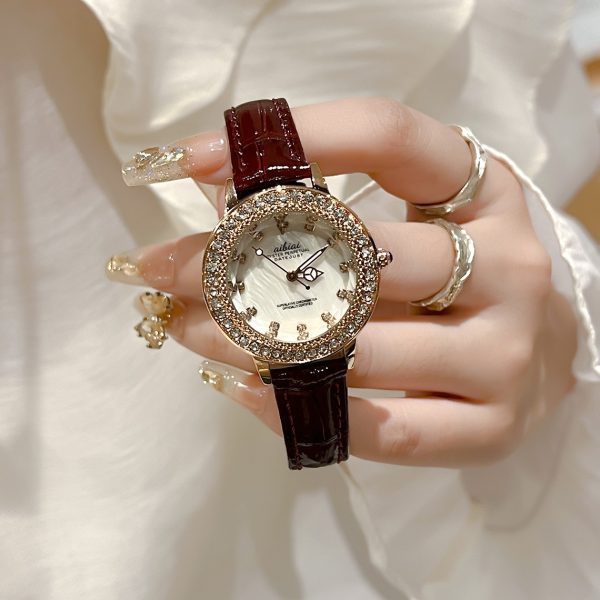 New trendy brand Korean fashion simple and versatile leather belt watch schoolgirl gift watch waterproof foreign trade - Image 2