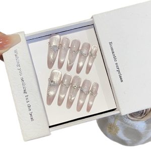 [Doomsday Dream] Premium chain broken diamond cat's eye three-dimensional relief rose flower doomsday dream nail patch