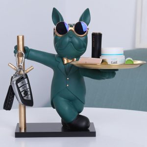 Nordic Light Luxury Bulldog Tray TV Cabinet Living Room Desktop Decoration Creative Decoration Entrance Storage Gift