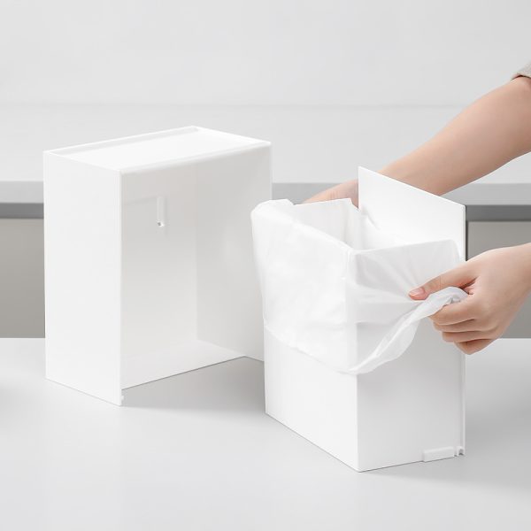 Wall-mounted storage box, non-perforated wall-mounted finishing box on the wall of the bathroom, sanitary napkin storage box for household bathroom - Image 4