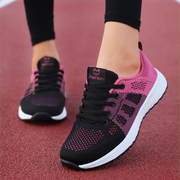 Cross-border new hot sale lightweight fly knit mesh sneakers jogging shoes casual running women's shoes amazon wish - Image 2