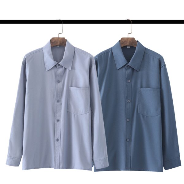 A piece of spring and summer middle-aged and elderly men's shirt long sleeve dad dress casual plus size shirt loose top thin