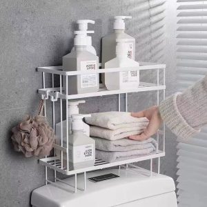 Cross-border non-perforated toilet shelf, bathroom utility storage rack, bathroom multi-functional water tank storage shelf, artifact