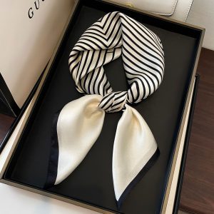 Nordic striped silk scarf women's Hangzhou silk spring and autumn scarf 100% mulberry silk scarf high-end shawl