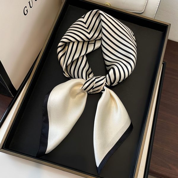 Nordic striped silk scarf women's Hangzhou silk spring and autumn scarf 100% mulberry silk scarf high-end shawl
