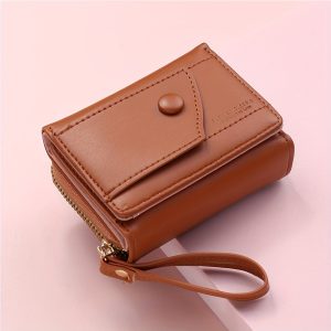 Female Wallet New 2025 Short Ladies Zipper Wallet Trifold Coin Purse Female Cute Student Wallet Wholesale
