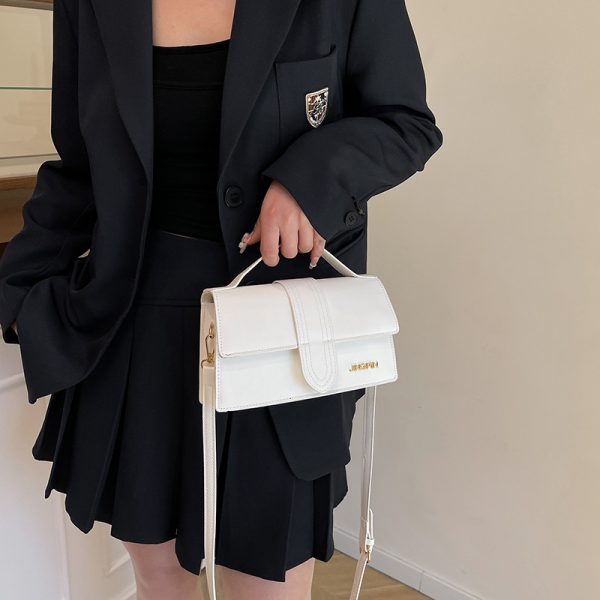 Spring fashion and foreign style new 2025 new texture solid color simple hand-to-hand shoulder crossbody armpit small square women's bag - Image 2