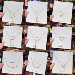 Titanium steel non-fading necklace women's Japanese and Korean style collarbone chain light luxury niche design sense simple temperament pendant accessories