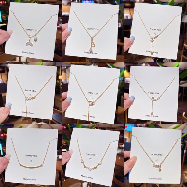 Titanium steel non-fading necklace women's Japanese and Korean style collarbone chain light luxury niche design sense simple temperament pendant accessories