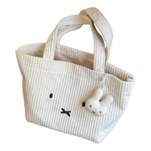 Corduroy Rice Rabbit Tote Bag Cute Embroidery Girly Heart Commuting to Work Versatile Portable Large Capacity Handbag