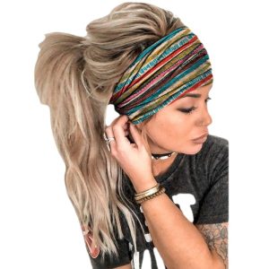 European and American cross-border new personality print yoga sports wide bundle wide brim hair band wash face ladies headwear wholesale