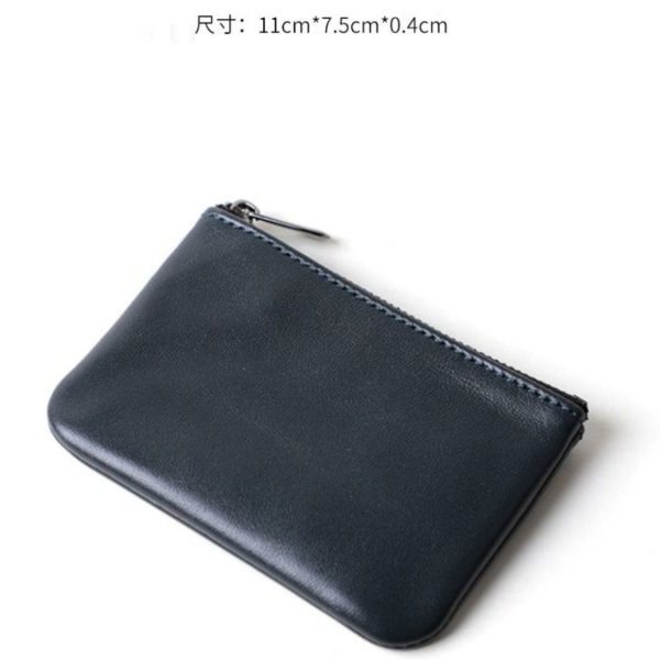 Small fashion zipper coin key bag leather texture men's short wallet mini coin purse women's - Image 4
