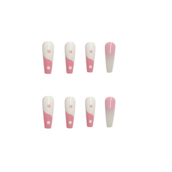 wearable nail long nail art nail pieces fake nail nail patches ballet nail gradient gold leaf powder nail patches wholesale - Image 5