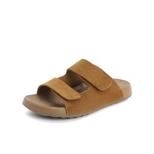 Leather counter version 2025 summer new Boken shoes flat sandals wear platform sandals and half slippers women's shoes