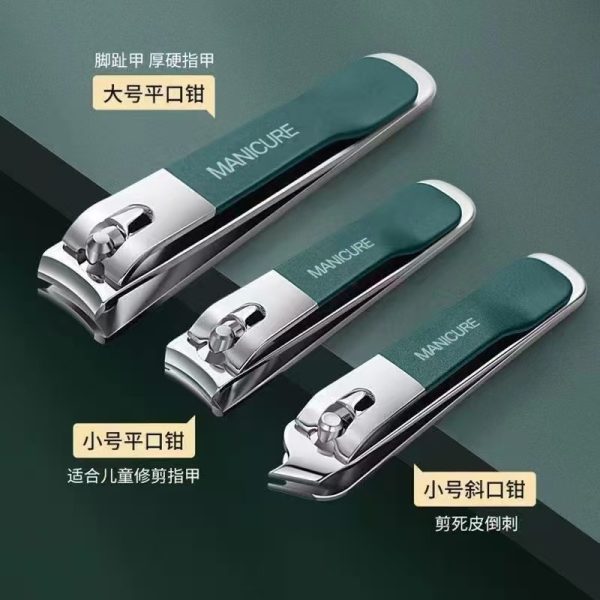 German nail scissors, leather case, nail clippers 10-piece set, flat diagonal nail clippers, pedicure, clippers, tape, ear scoop set - Image 3