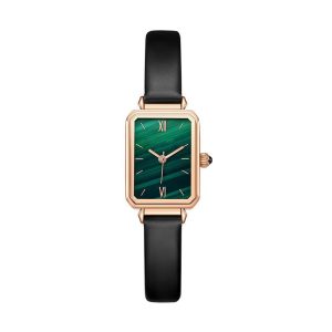 Rose, a British niche roller watch, a schoolgirl, a simple literary style, a belt for women's watches, a small square green watch, a small green watch