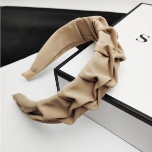 High-end black pleated headband female Korean temperament going out with pressure headband simple hairband 2024 new style