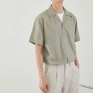 Korean version of the summer thin short-sleeved shirt trend ins casual loose boys' shirt half-sleeved male student t