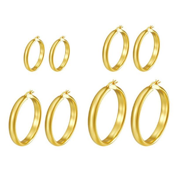 European and American cross-border fashion hollow curved geometric earrings female niche high-end French 18K gold-plated earrings wholesale - Image 5