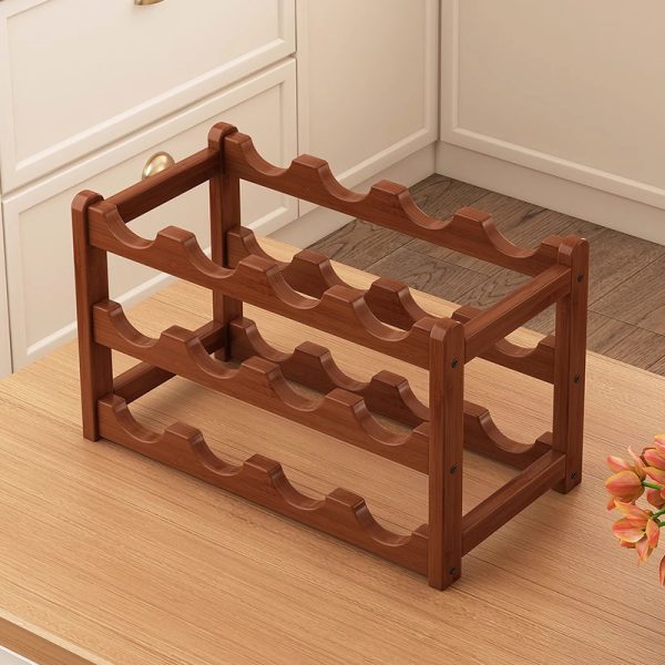 Red wine rack storage rack, home wine rack, wine display rack, wine cabinet, bar simple trellis display rack - Image 4