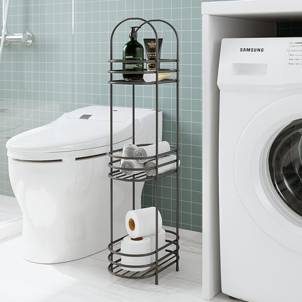 Bathroom shelves, toilet sandwiches, floor-standing storage cabinets, bathroom toilets, narrow side cabinets, toilets are cool and cool - Image 5
