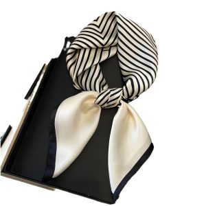 Nordic striped silk scarf women's Hangzhou silk spring and autumn scarf 100% mulberry silk scarf high-end shawl