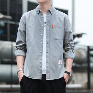 2022 Spring Autumn New Men's Non-Ironing Business Shirt Trendy Casual Slim Retro Long Sleeve Long Sleeve Men's Shirt