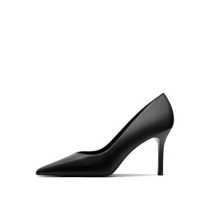 High heels stiletto black 2025 new 7cm high heel professional single shoes women's formal interview office work shoes
