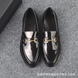 Original single foreign trade women's shoes, business leather flat shoes, one foot slipper, loafers, commuter horsebit, small leather shoes