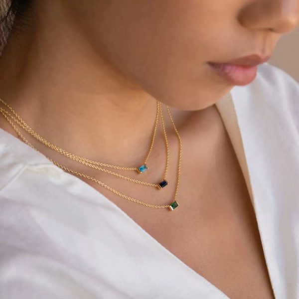 Titanium steel spot birthstone 12 birthstone zircon necklace month stone ladies high color retention ins necklace - Image 4