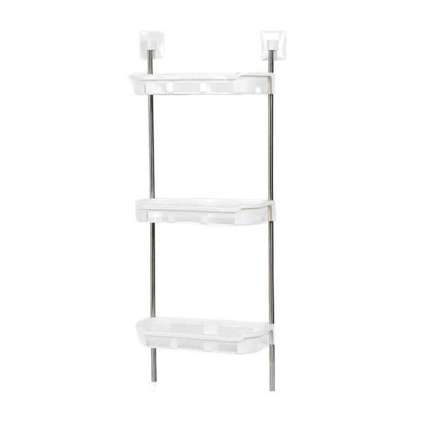 Bathroom toilet multi-layer storage rack, bathroom punching-free storage rack, kitchen wall hanging cleaning utensil storage shelf - Image 5