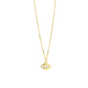 Factory spot new devil's eye pendant necklace female personality exaggerated trend eye dripping oil copper clavicle chain