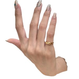 Gold national tide style starlight slightly set open ring female simple star sweet cool temperament versatile niche tail ring