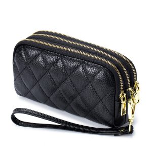 Women's clutch bag, large capacity, three-layer wallet, first layer cowhide, multi-functional temperament, mother's leather clutch bag
