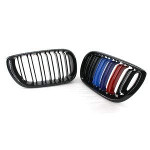 Cross-border exclusive for 02-05 BMW BMW 3 Series E46 grille gloss black double-line M version grille