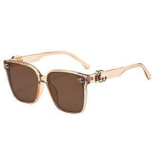 2024 sunglasses men's sunglasses women's new fashion personality big frame face square net red brown retro duqiao