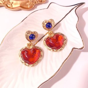 Douyin same vintage glazed pine cone 925 silver earrings wholesale French fashion pop earrings
