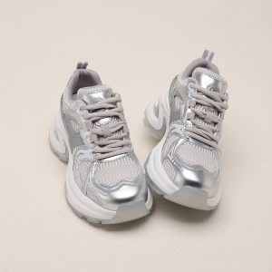 Full soft leather ~ thick sole inner heightened casual sneakers women's 2025 spring new mesh breathable fashion dad shoes