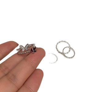 Plain circle butterfly ring set combination female simple cold wind opening adjustable index finger ring fashion personality ring