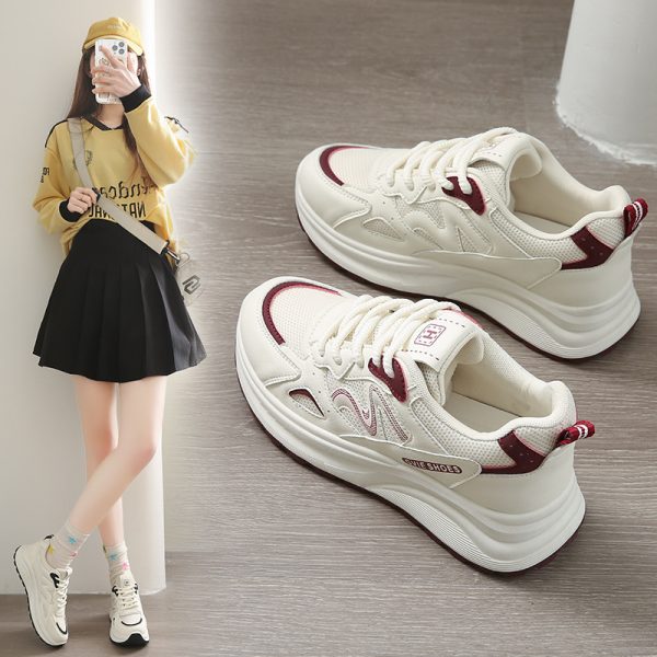 Lightweight daily women's shoes, daddy shoes, women's platform sports white shoes, 2025 spring and autumn new versatile casual board shoes - Image 3