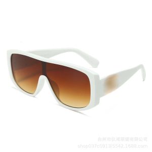 New European and American large frame one-piece fashion sunglasses women's high-end sunscreen party personality retro sunglasses wholesale