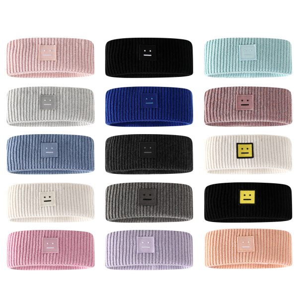 AC Nordic Smiley Headband Hooded Women's Wool Autumn and Winter Tide Versatile Knitted Warm Wide Rim Men's Fashion Sports Headband