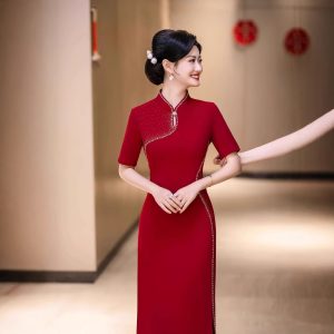 Qipao Mom Wedding Banquet Outfit 2025 New Xi Mother-in-law Clothes Wedding Dress Young Xi Mother-in-law Long Qipao