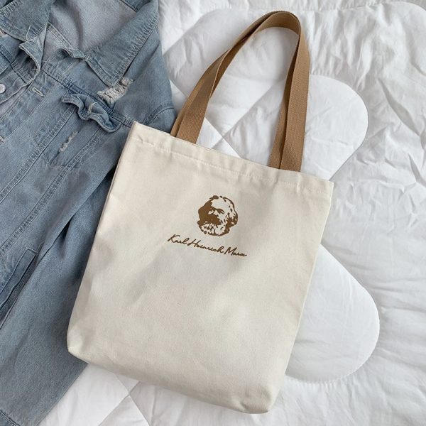 Cultural and creative peripherals, Marx canvas bags, male and female school student handbags, tutoring tutoring school bags, cloth bags, new trends