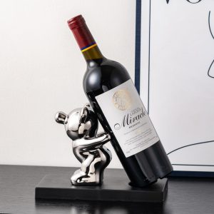 Light luxury bubble bear wine rack violence bear wine cabinet decoration ornaments ceramic living room TV cabinet entrance home decoration