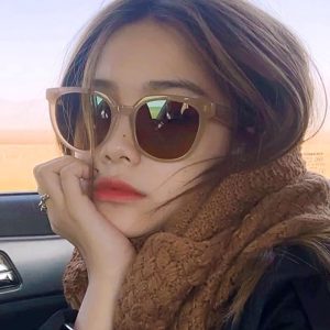 Xiaohongshu sunglasses, brown polarized sunglasses, women's Liu Yifei, the same UV protection can be matched with myopia