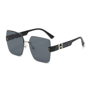 Big brand high-end trendy slimming UV protection gradient sunglasses women's summer sunscreen rimless sunglasses women's sunglasses