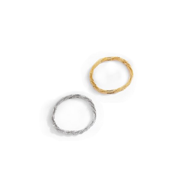 Fashion plain circle simple sparkling titanium steel ring, women's light luxury niche accessories, Korean version of jewelry - Image 5