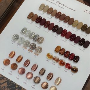 Special clearance 30 colors of mixed caramel fine glitter platinum cat's eye popular caramel brown nail polish for nail salons