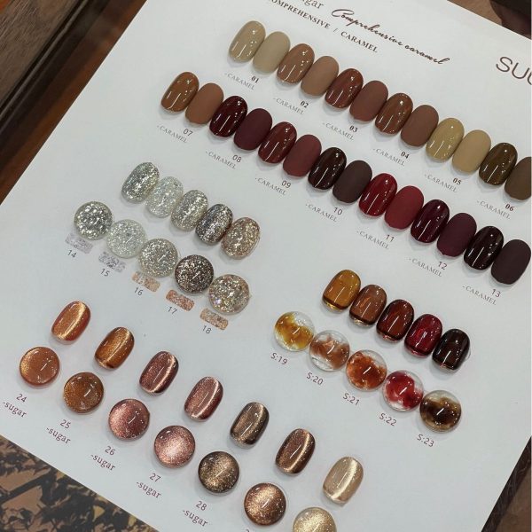 Special clearance 30 colors of mixed caramel fine glitter platinum cat's eye popular caramel brown nail polish for nail salons - Image 4